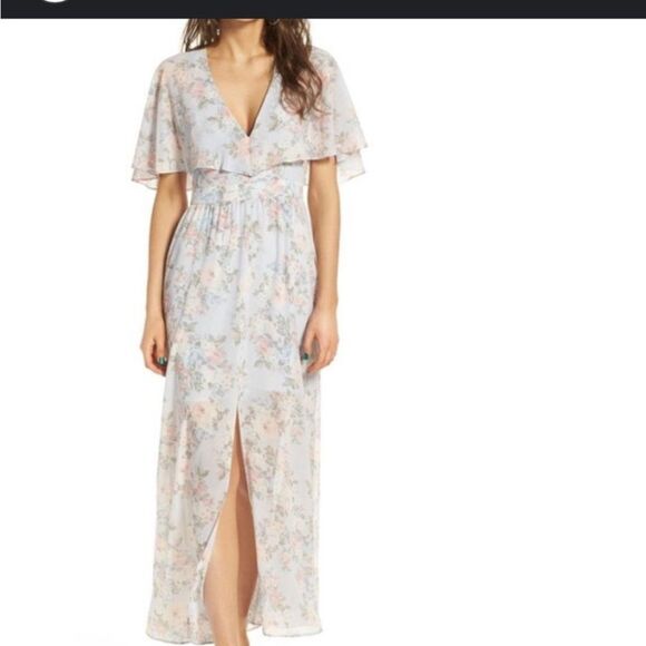 NWT-WAYF Flutter Sleeve Maxi Evening Formal Special events Dress M - Picture 2 of 12